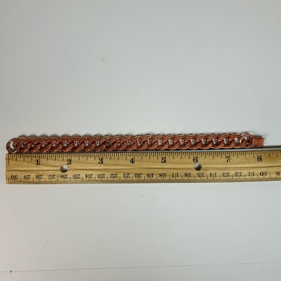 Men’s Unisex Large Heavy Copper Cuban Curb Chain Bracelet 8” 12mm Wide Health - Picture 5 of 6